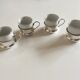Set of 4 coffee cups silver metal coves Italian design, 70s