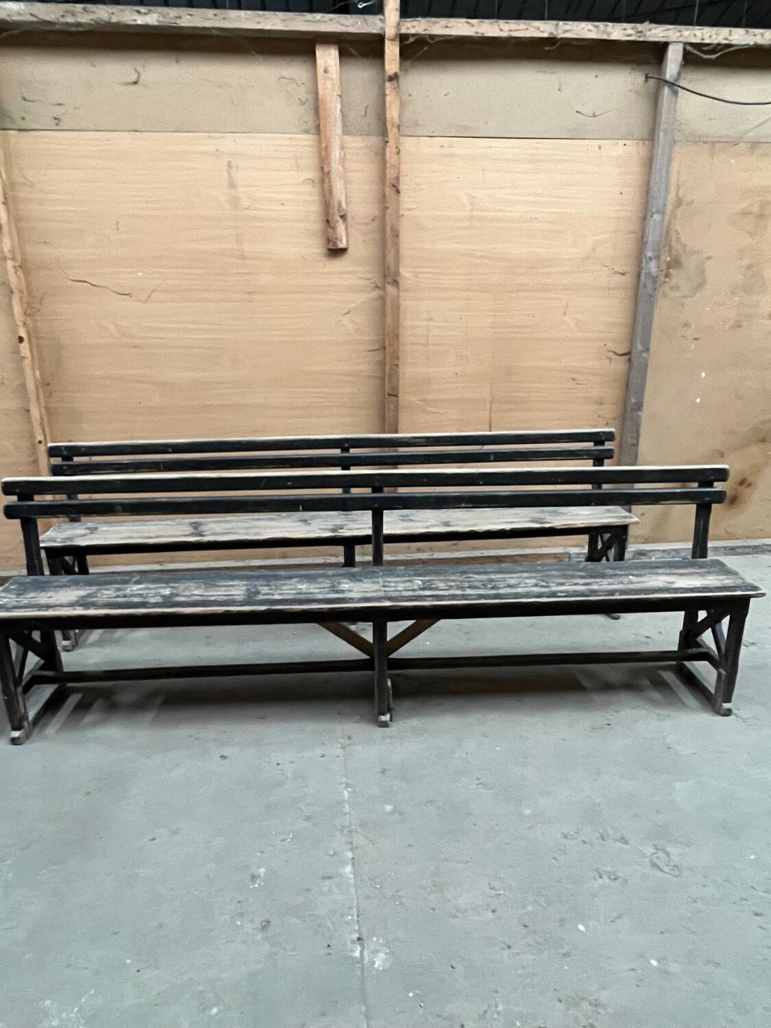 Old benches with backs