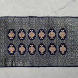 Vintage pakistani hand-woven oriental blue bukhara rug from ikea, 1960s