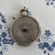 Art Deco flask in silver-plated metal, spiral guilloché decoration, DR marking
