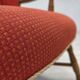 1960s, Scandinavian armchair. Red furniture wool, beech wood.