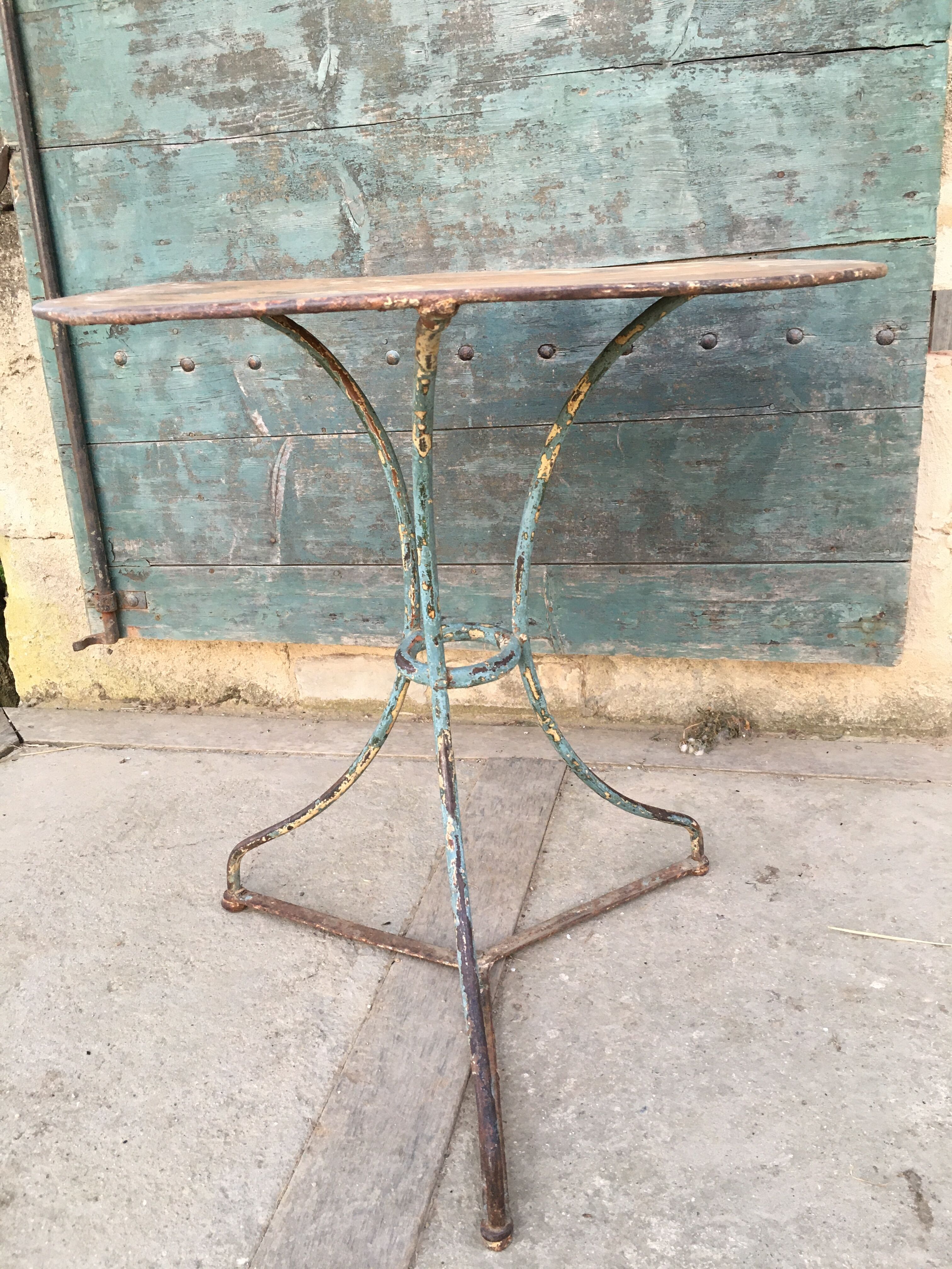 Wrought iron garden table 19th