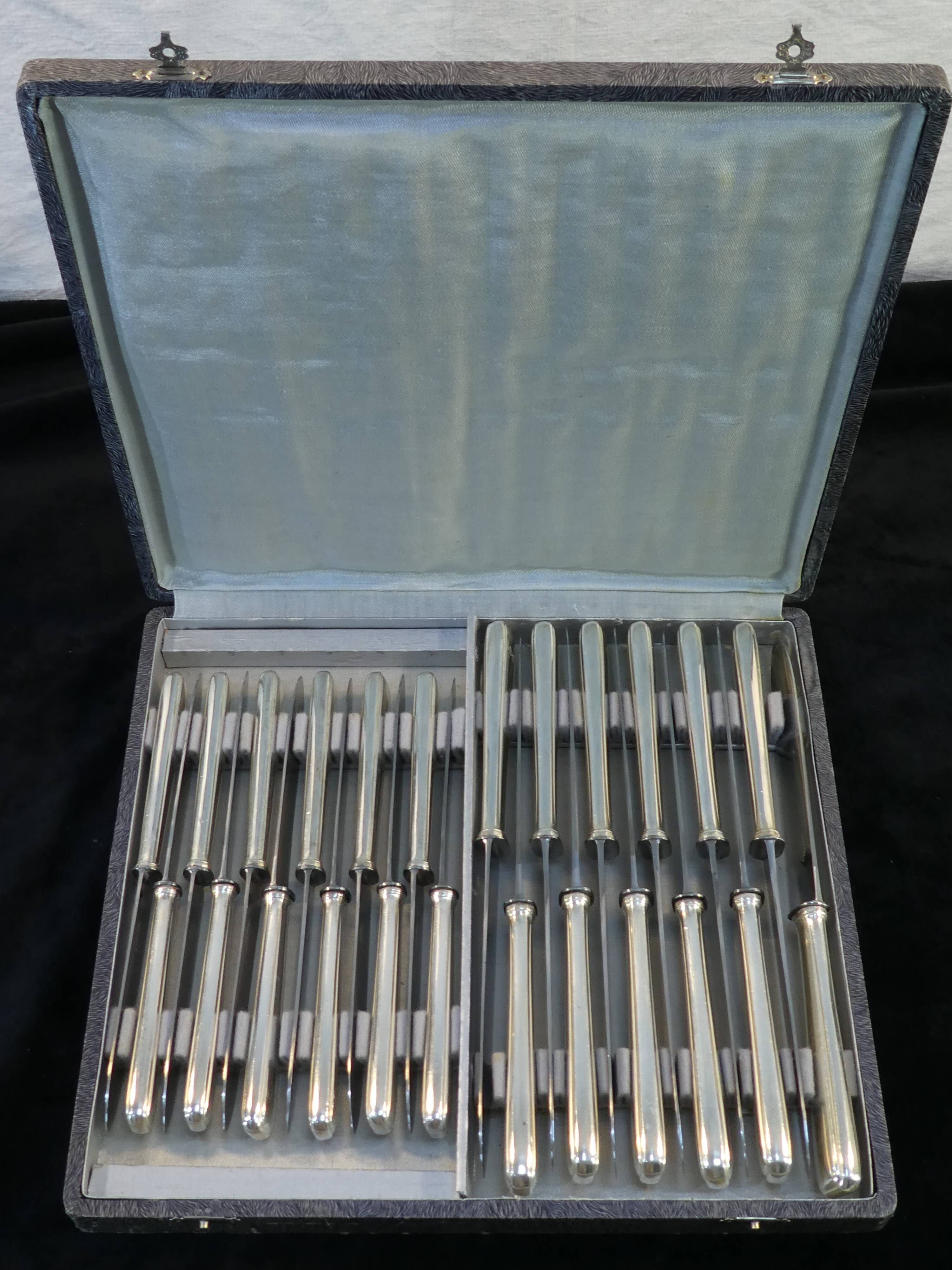 Box 24 knives boulenger in silver metal model suzy