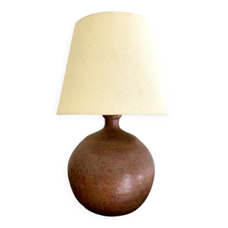 Lampe céramique, câble 2 M tissu neuf, abat-jour coton