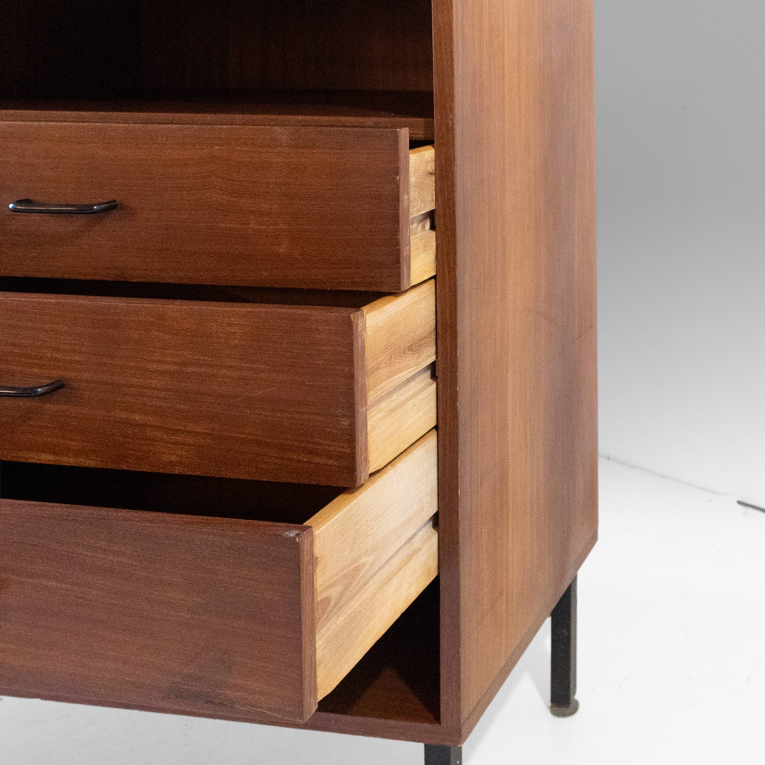 Mid Century Modern Rosewood Sideboard with Drawers, Italy 1970s