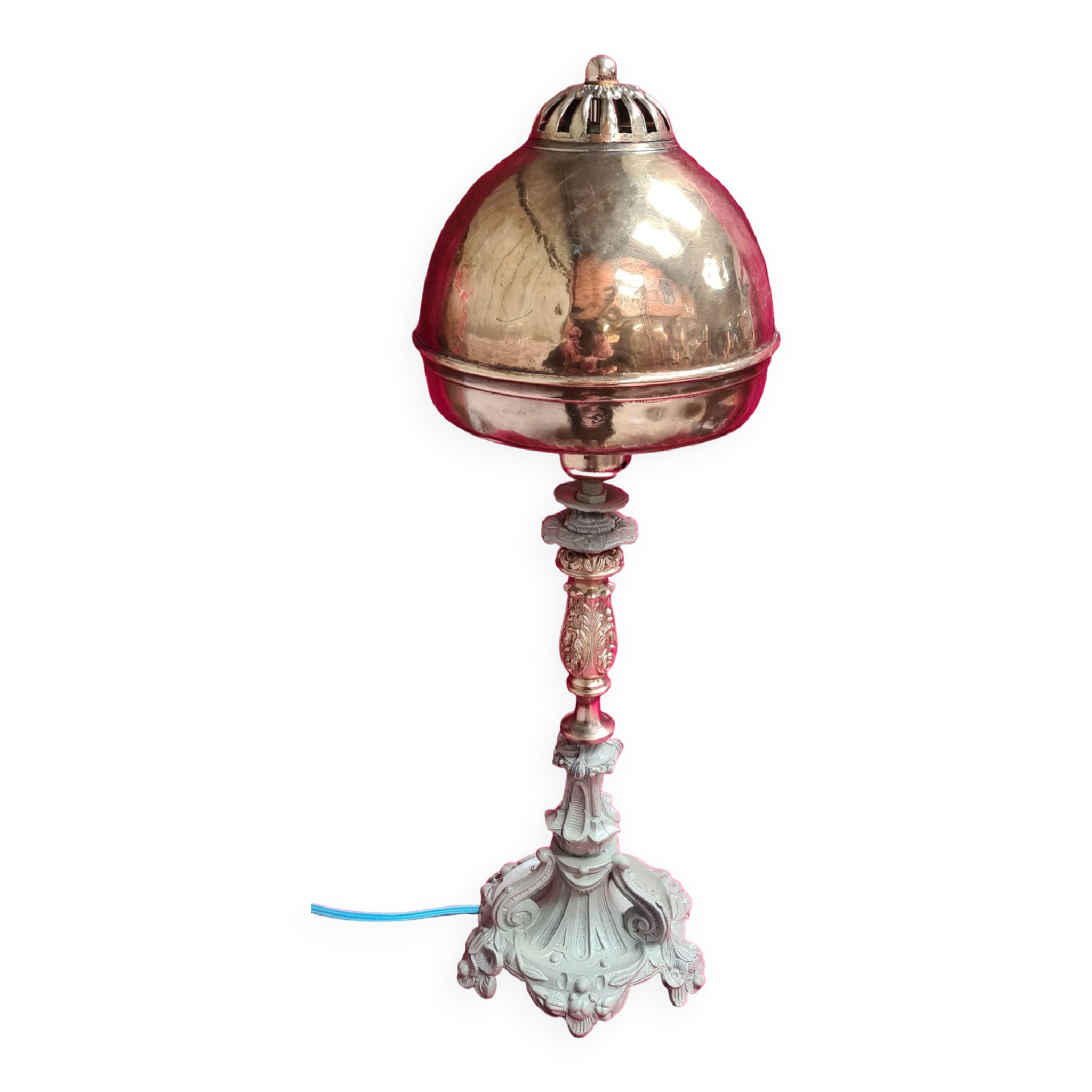 lamp, modernism, bronze, brass, metal, art nouveau 47x15 elec ok