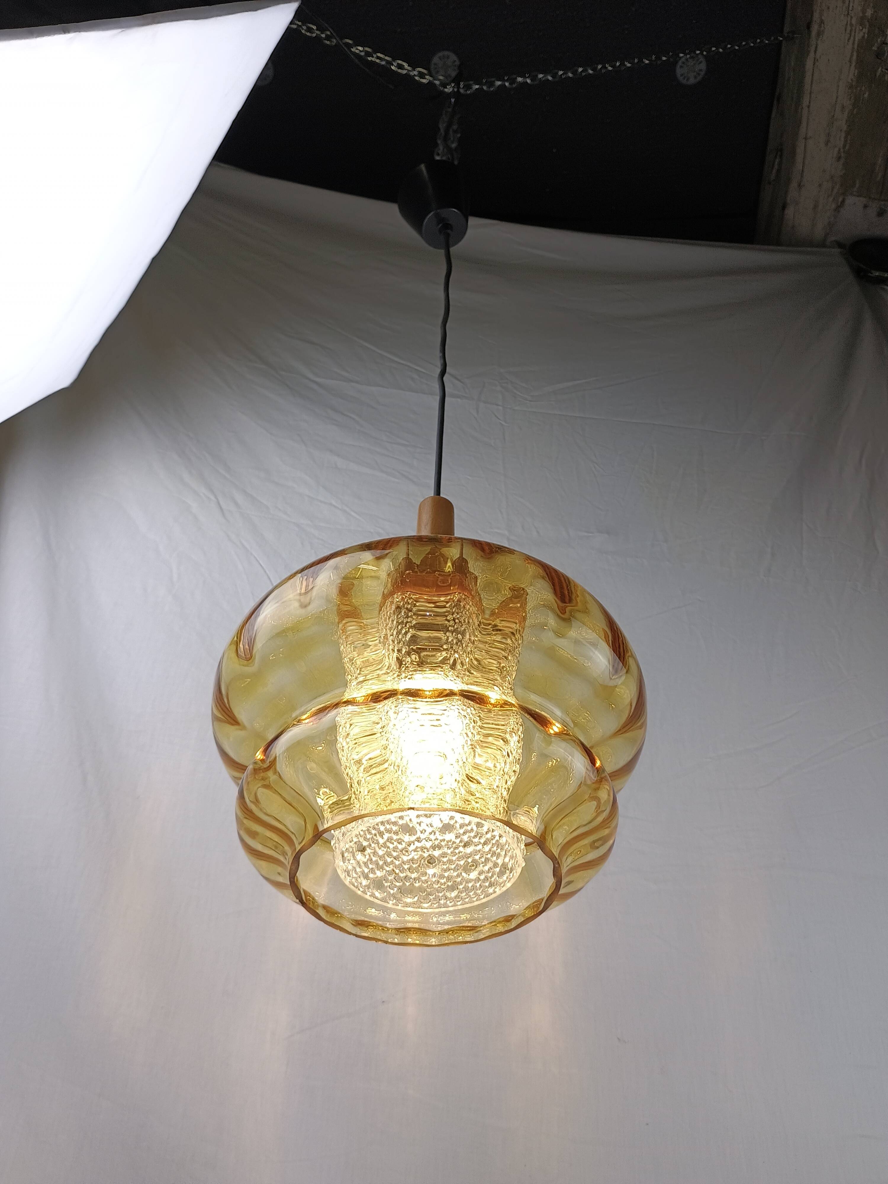 Vintage Scandinavian pendant light Orrefors – Carl Fagerlund Sweden, 1960s