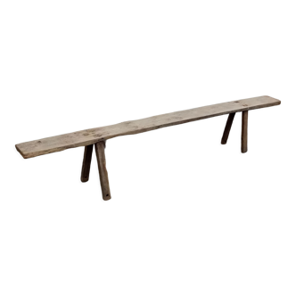 Banc de ferme ancien en chêne 256 cm