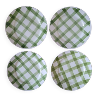 La Redoute x Selency set of 4 green dinner plates