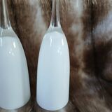 4 white champagne flutes