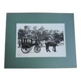 Old photograph 1900 stagecoach, horses and coachman State Railways