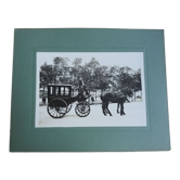 Old photograph 1900 stagecoach, horses and coachman State Railways