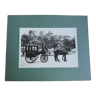 Old photograph 1900 stagecoach, horses and coachman State Railways