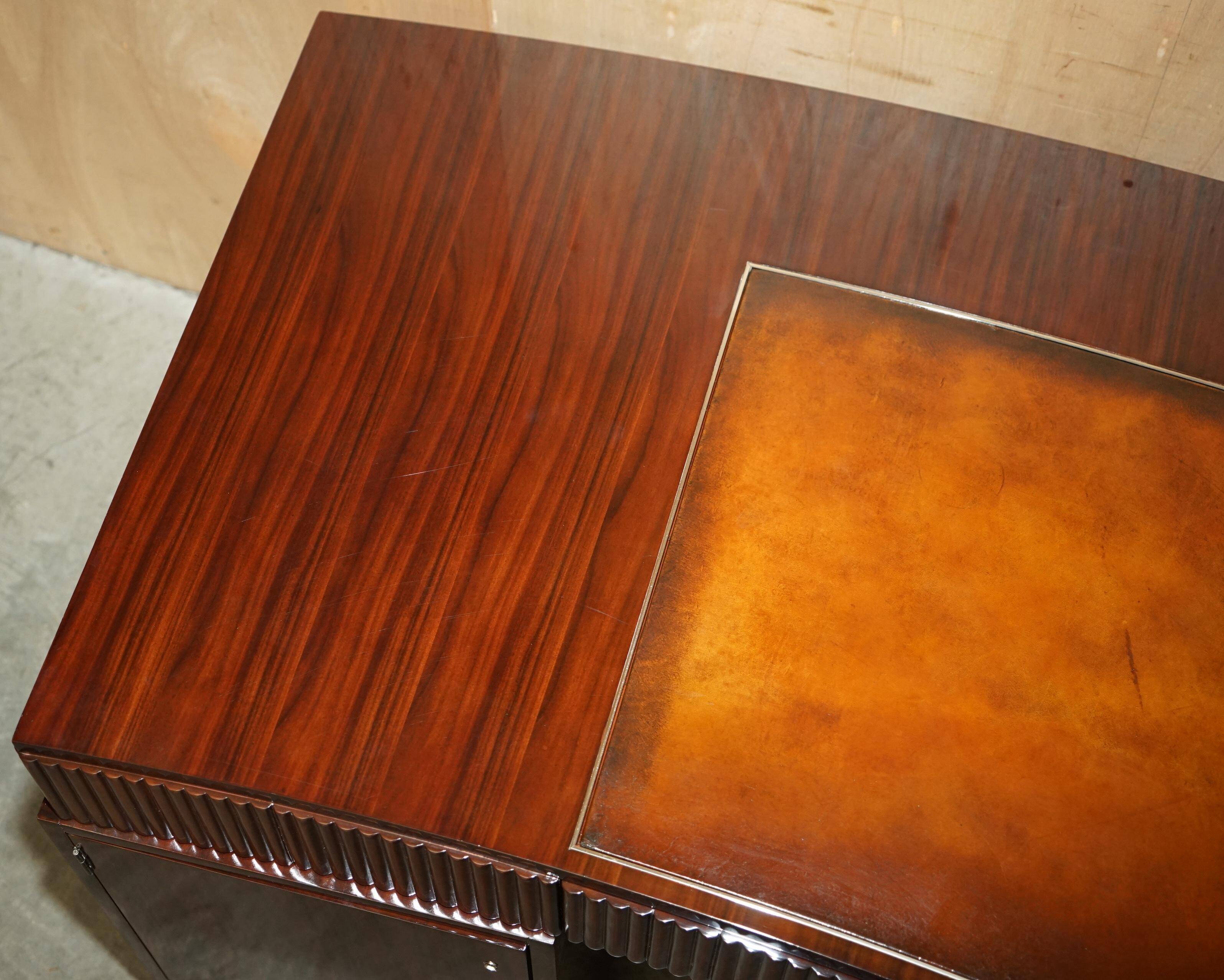 Bureau Art Déco Ralph Lauren Macassar & cuir