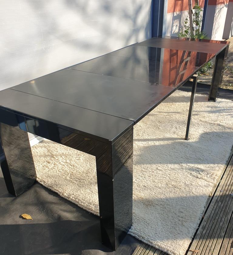 Table with extendable mechanism XXL black lacquer