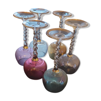 Colored crystal glasses