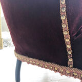 Napoleon III burgundy velvet armchair