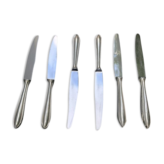 Set of 6 old art deco style table knives
