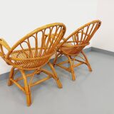 Pair of vintage rattan armchairs from the 60s
