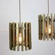 Vintage Italian Brass Cage Pendant Lamp, 70s