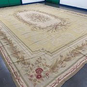 Tapis floral en aiguille Aubusson surdimensionné, très grand, 414 x 604 cm.
