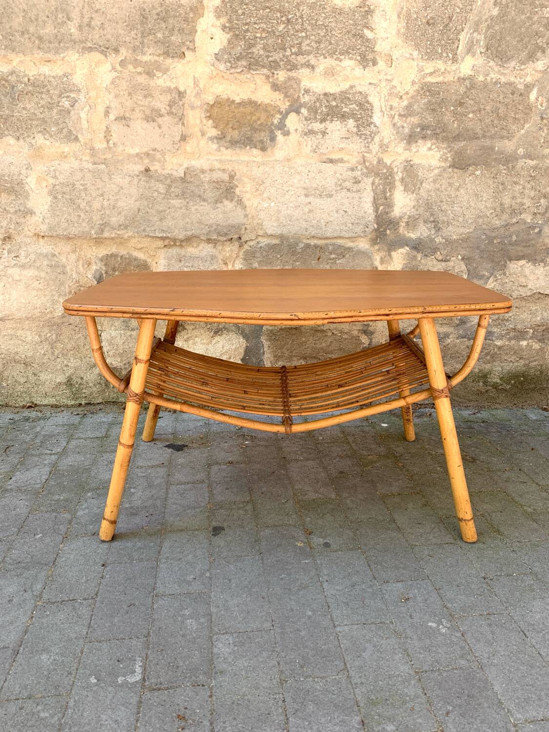 Vintage rattan coffee table