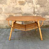 Vintage rattan coffee table