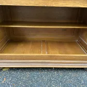 TV cabinet sideboard in solid oak with rotating top 1980