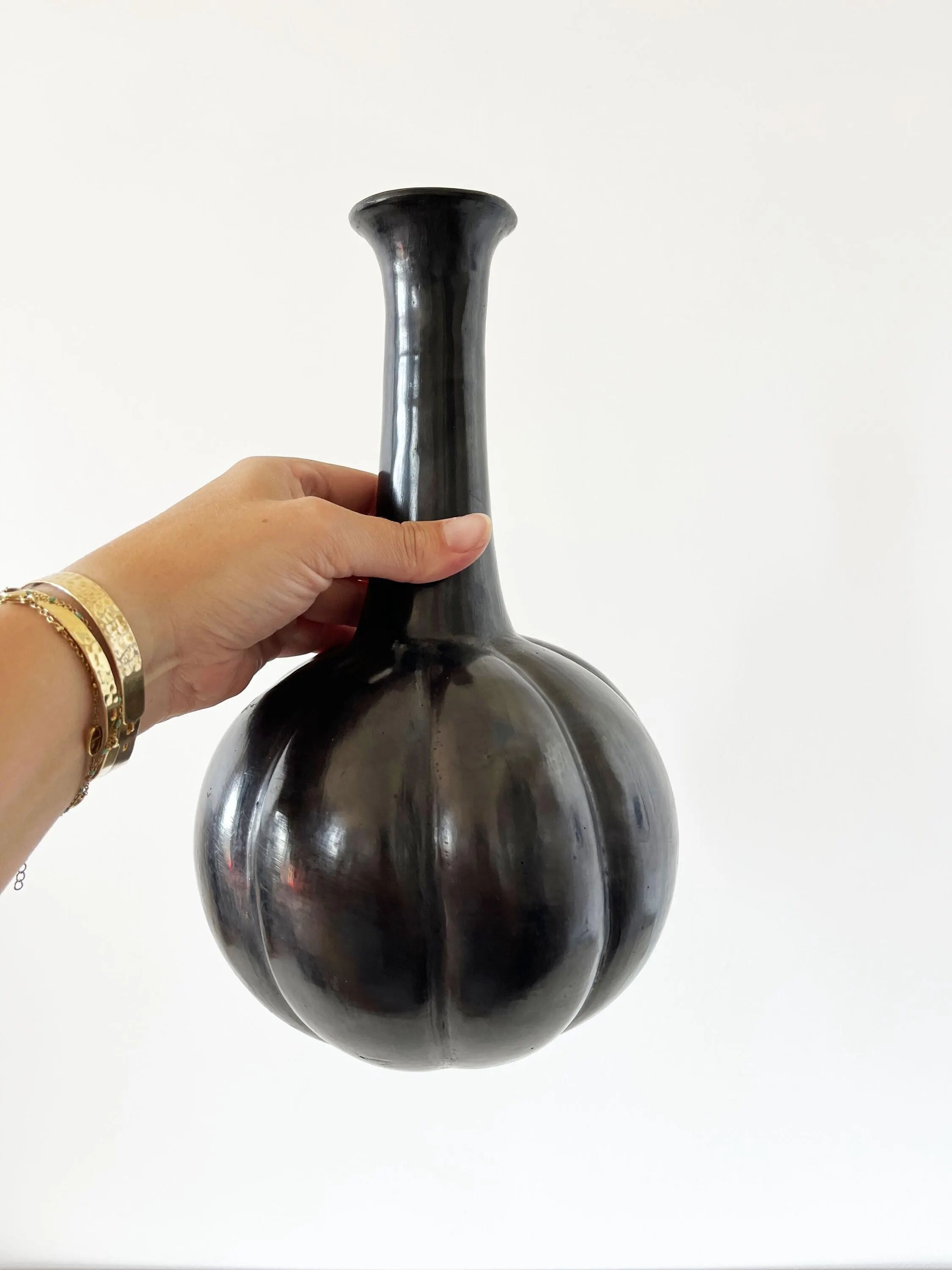 Vase céramique émail noir 1950