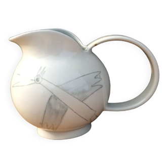 Glazed ceramic pitcher