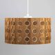 Pine Pendant Lamp – Cylindrical with Circle Pattern, Scandinavia – 1960s/1970s