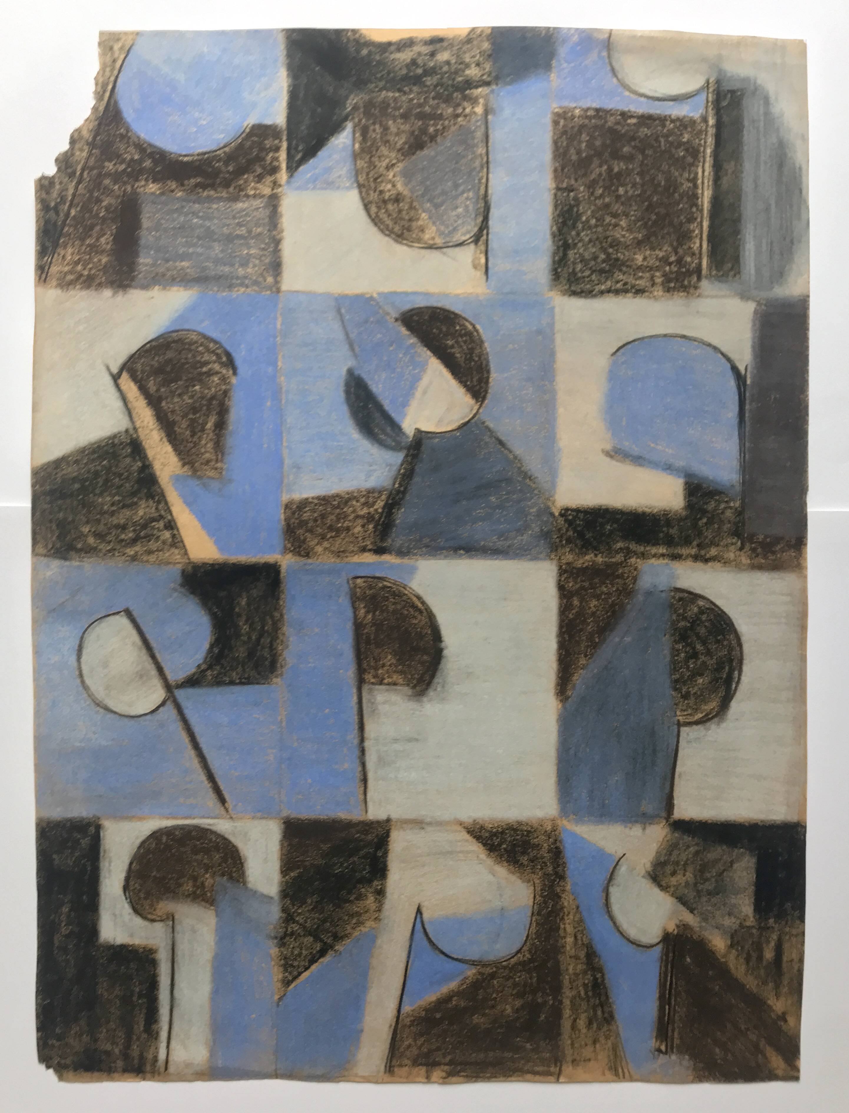 Heide lindecke, untitled, circa 1960-70. mixed media in colors on p