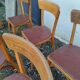 Set of  8 chairs bistro bar kitchen wood
