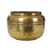 Large French Brass Repoussé Cache-pot / Planter, 25 cm