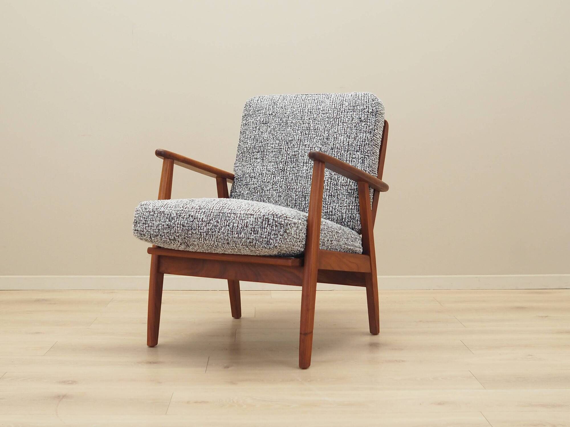 Danish armchair in wood and fabric, 1970s