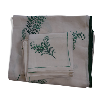 Nappe en lin et 10 serviettes