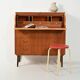 Scandinavian teak secrétaire with sliding tambour