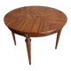 Round table with marquetry + 2 extensions - louis xvi style