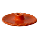 Orange ceramic candle holder serrated plate