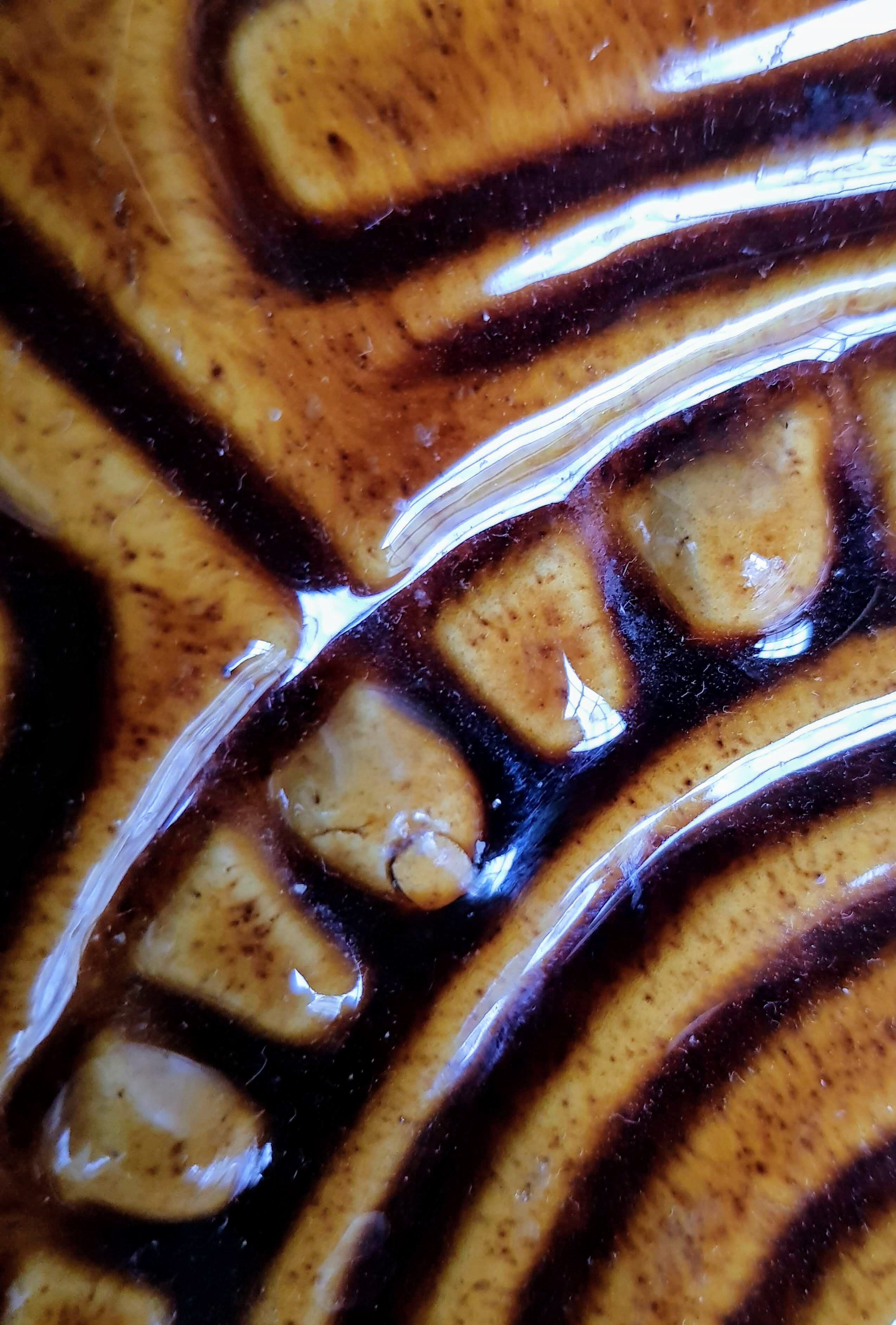 Large Mid-Century Modern French Ceramic Sunflower Plate - 1950s-1960s - Grottes de Dieulefit