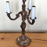 bronze 3-light chandelier, rococo style desk lamp