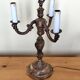 Lampe chandelier 3 feux en bronze style rocaille