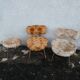 Chaises et pouf moumoute Pelfran