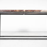 Mid-Century Modern Marble and Iron Console
