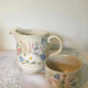 Vintage milk jug and sugar bowl set by Poole Pottery England 1980