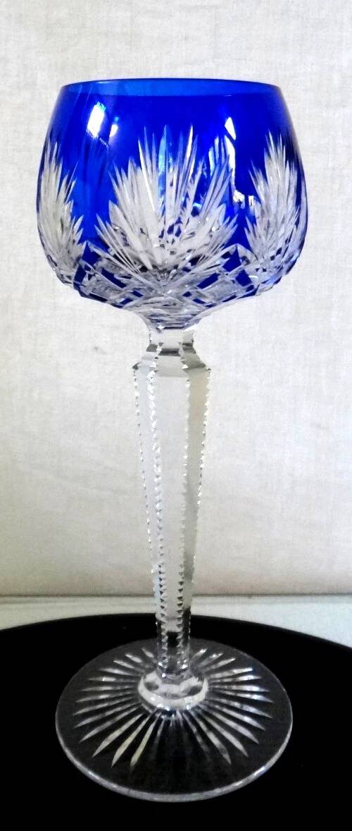 SAINT LOUIS 6 RHINE ROEMER WINE GLASSES SHAPE 229 DOUBLE CRYSTAL - 19.5 c