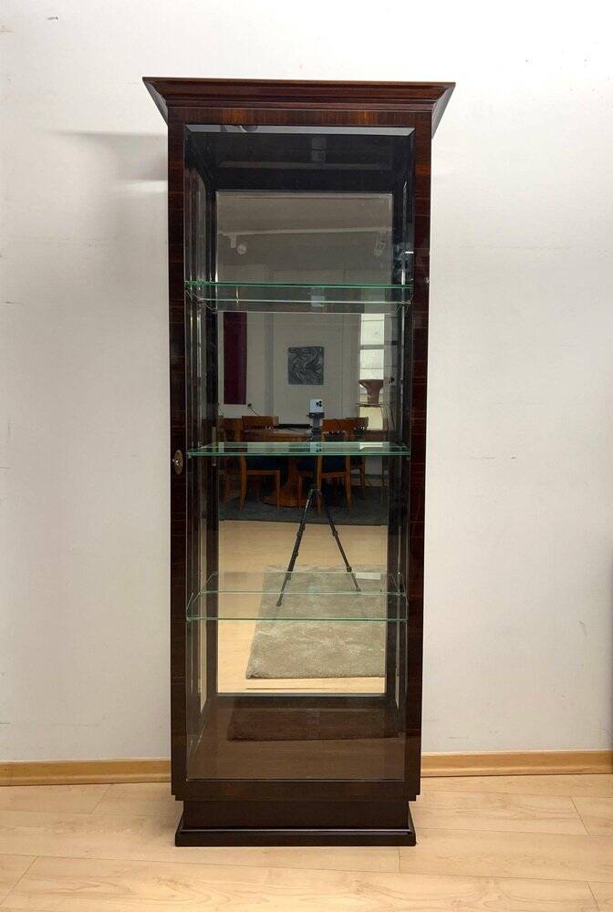 Art Deco Display Cabinet in Glass & Macassar Veneer, France, 1930