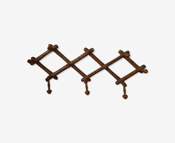 Vintage wooden accordion coat rack 10 hooks