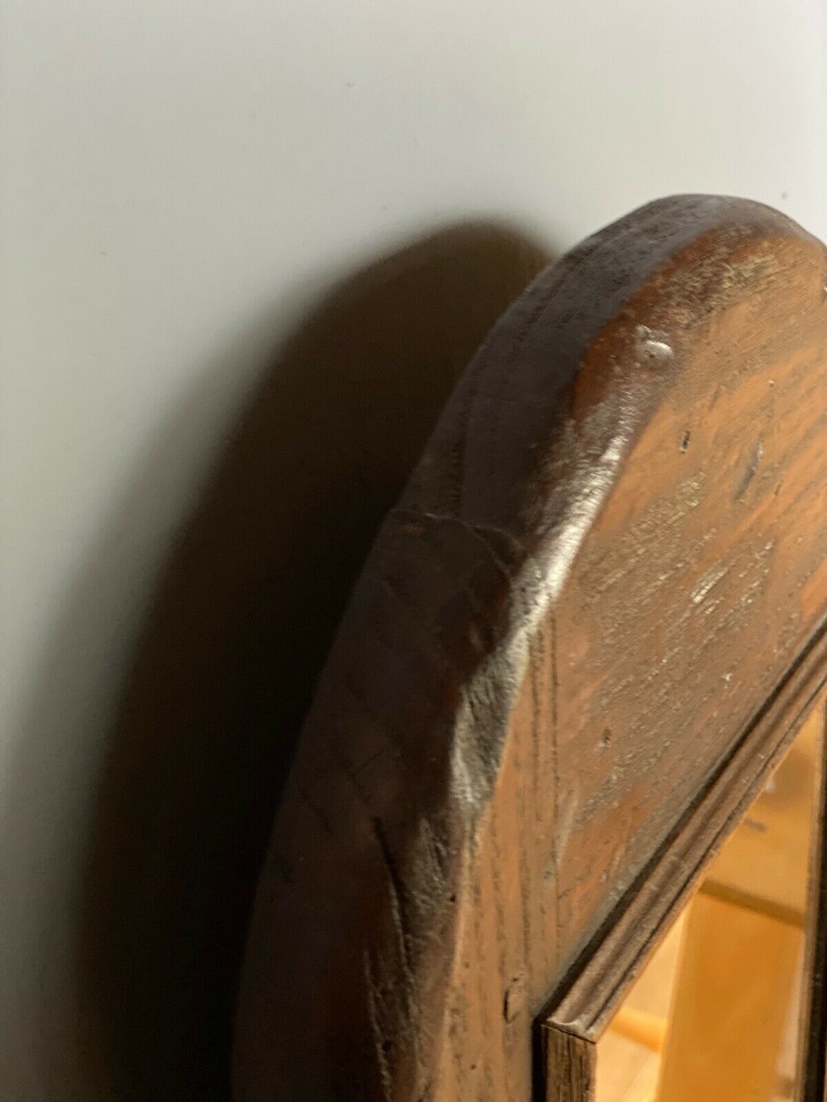 Brutalist mirror 1970 chene wood 33x44cm