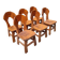 6 Belgian Brutalist Chairs in Solid Oak